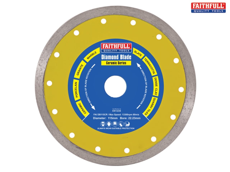 Diamond Tile Blade Continuous Rim 180mm