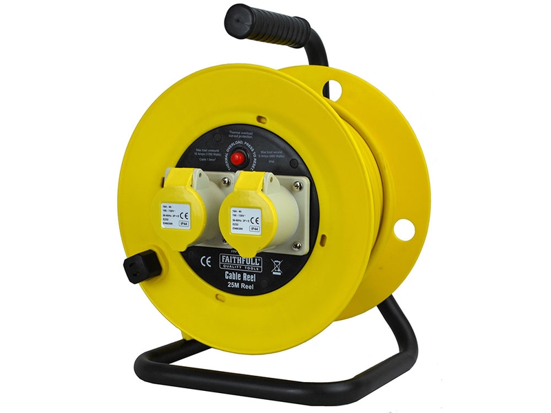 Faithfull Cable Reel 25m 110v